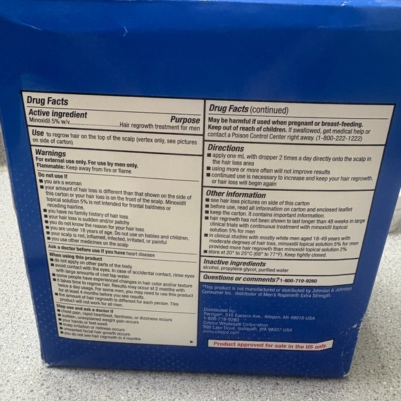 Kirkland Minoxidil Topical Solution 5%
Good for hair,nail and lashes growth - Picture 2 of 3